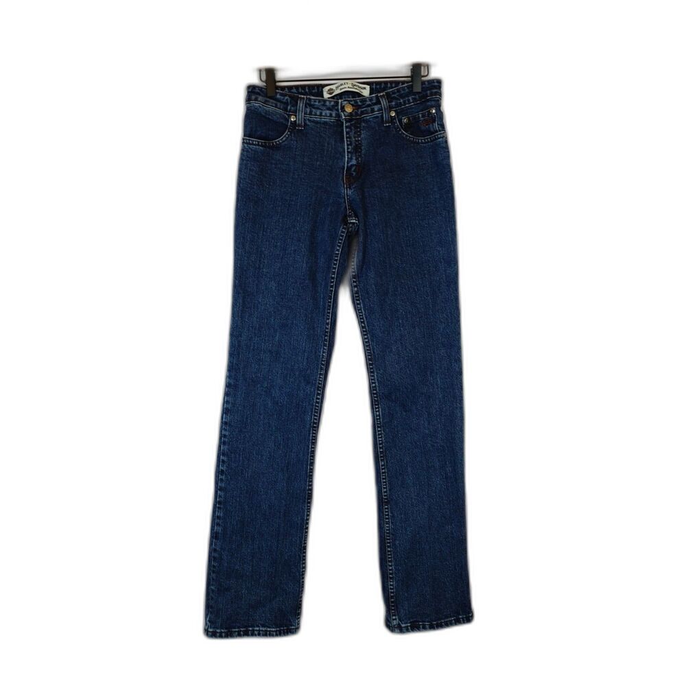 Vintage Harley-Davidson Women's Bootcut Jeans 4L Blue Denim Y2K Biker Chic Moto